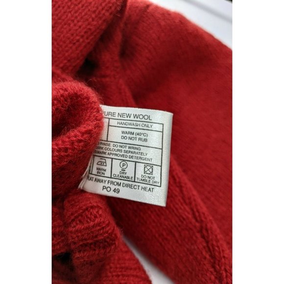 NEW VTG Antartex 100% Pure New Wool Small Sweater Red Crew Knit - Picture 4 of 8